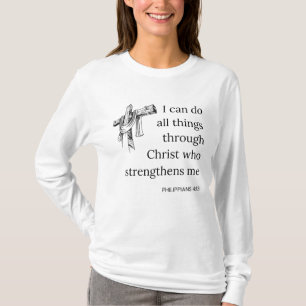 Philippians 4:13 Bible Scripture KJV Quote Women's T-Shirt