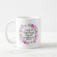 Philippians 4:13 Bible Scripture Pink and Purple