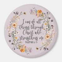 Philippians 4:13 Bible Scripture Verse Floral