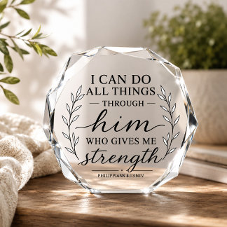 Philippians 4:13 Bible Verse Acrylic Block Decor