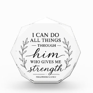 Philippians 4:13 Bible Verse Acrylic Block Decor