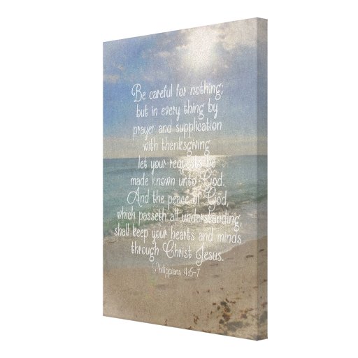 Philippians 4:13 Bible Verse Beach Christian Art Canvas Print | Zazzle