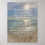 Philippians 4:13 Bible Verse Beach Christian Art Poster