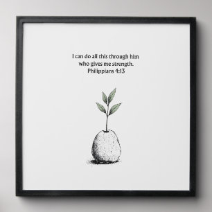 Philippians 4:13 Bible Verse Christian Decor Gift Peel And Stick Photo Tile