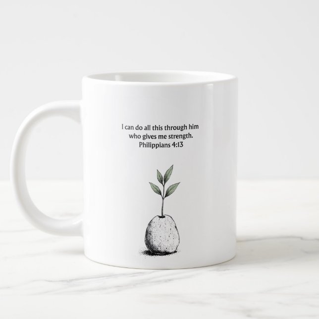 Philippians 4:13 Bible Verse Christian Gift Mug (Left)