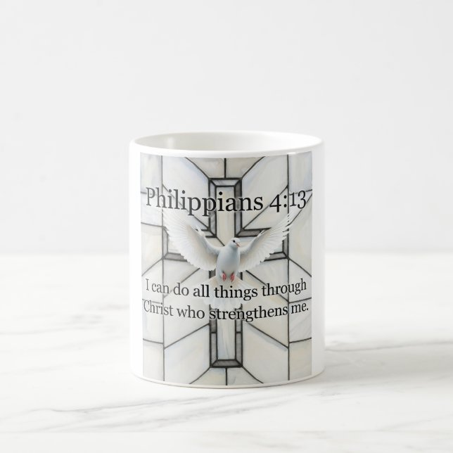Philippians 4:13 Bible Verse Coffee Mug (Center)