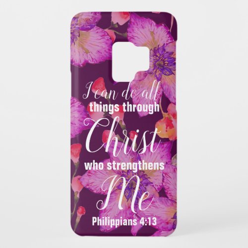 Philippians 413 Bible Verse Floral Case_Mate Samsung Galaxy S9 Case