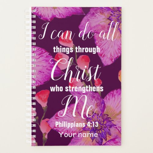 Philippians 413 Bible Verse Floral Christian Planner