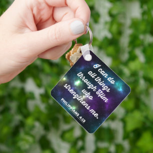 Philippians 4:13 Bible Verse Keychain