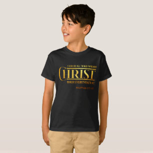 Philippians 4:13 Bible Verse KJV Quote Boy's T-Shirt