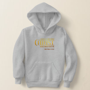 Philippians 4:13 Bible Verse KJV Quote Girl's Hoodie
