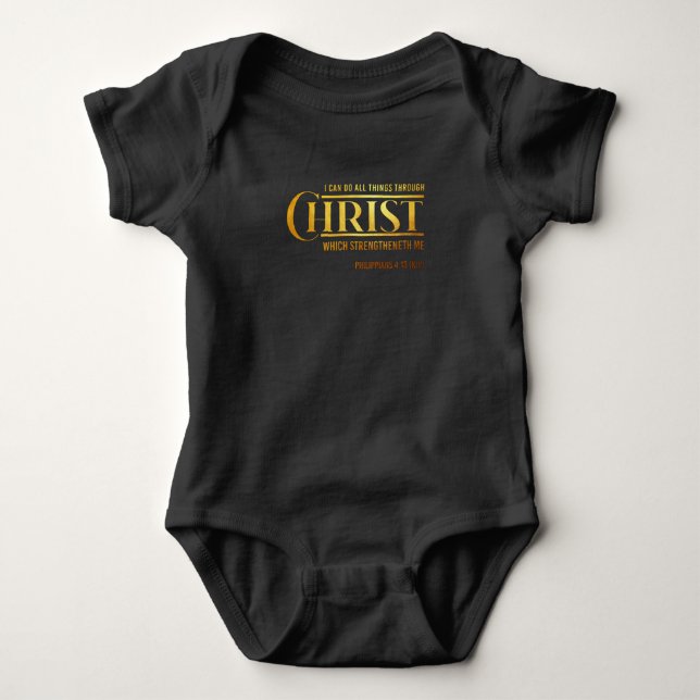 Philippians 4:13 Bible Verse KJV Quote Unisex Baby Bodysuit (Front)