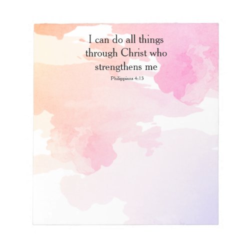 Philippians 413 bible verse notepad