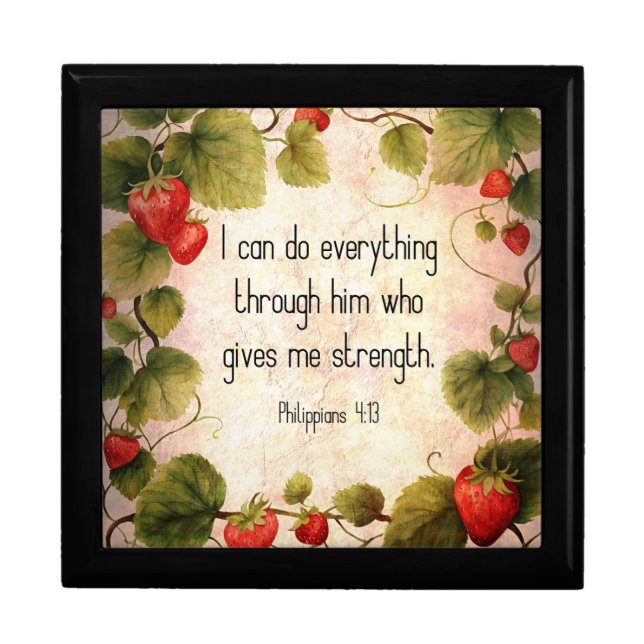 Philippians 4:13 Bible Verse on Timeless Design Gift Box (Front)