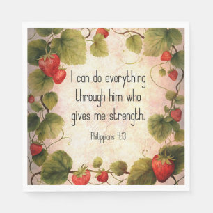 Philippians 4:13 Bible Verse on Timeless Design Napkins