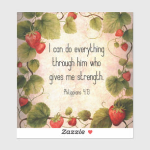 Philippians 4:13 Bible Verse on Timeless Design Sticker