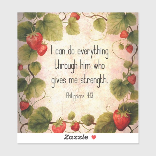 Philippians 4:13 Bible Verse on Timeless Design Sticker (Sheet)