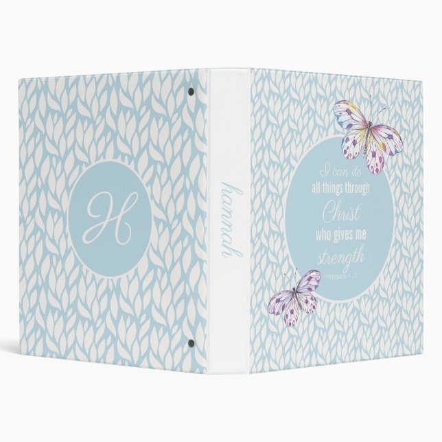 Philippians 4:13 Butterfly 3 Ring Binder (Background)