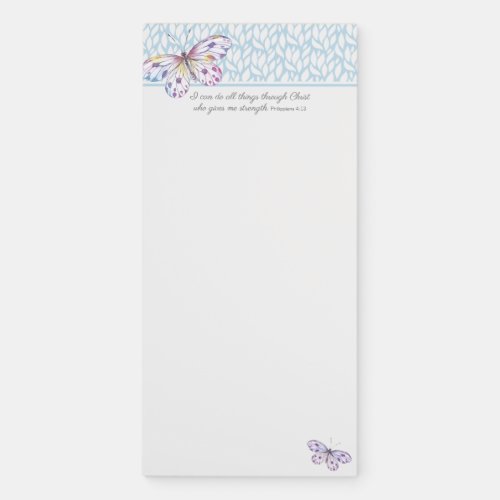Philippians 413 Butterfly Magnetic Notepad