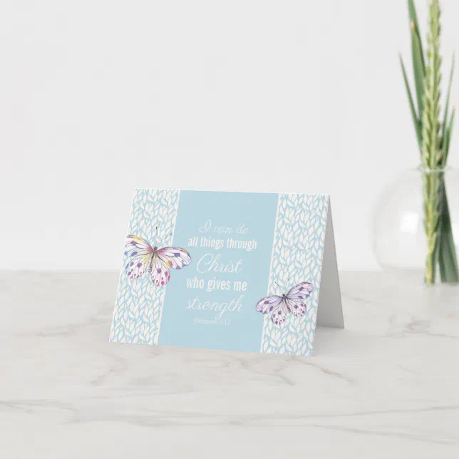 Philippians 4:13 Butterfly Note Card | Zazzle