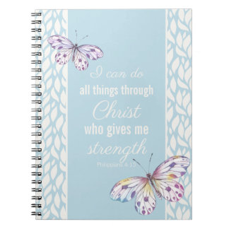 Philippians 4:13 Butterfly Notebook