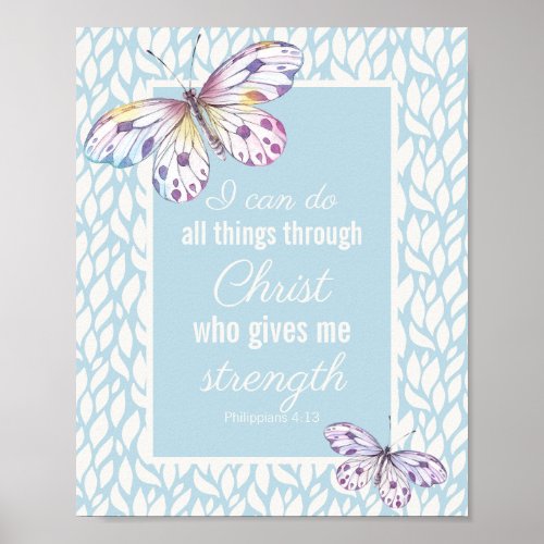 Philippians 413 Butterfly Poster