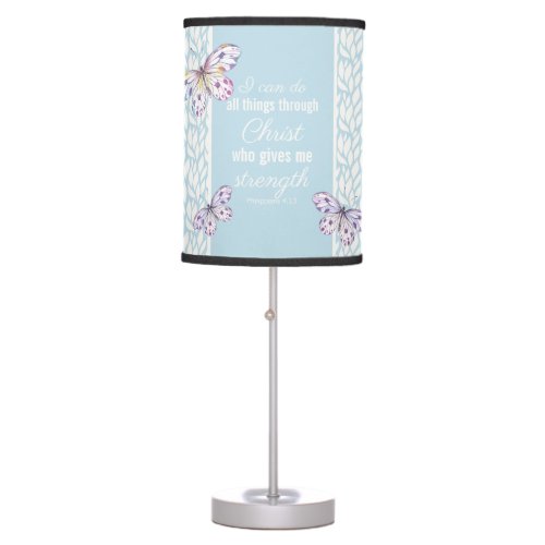 Philippians 413 Butterfly Table Lamp