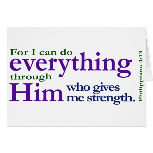 Philippians 4:13 cards (Front Horizontal)