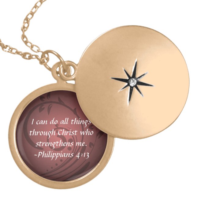 Philippians 4:13 Christian Bible Necklace Pendant (Front)