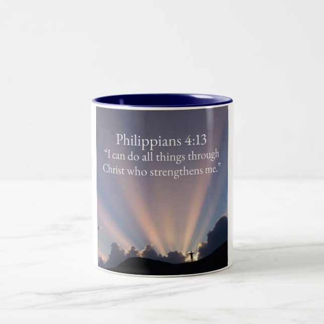Philippians 4:13 Christian Coffee Mug (Center)