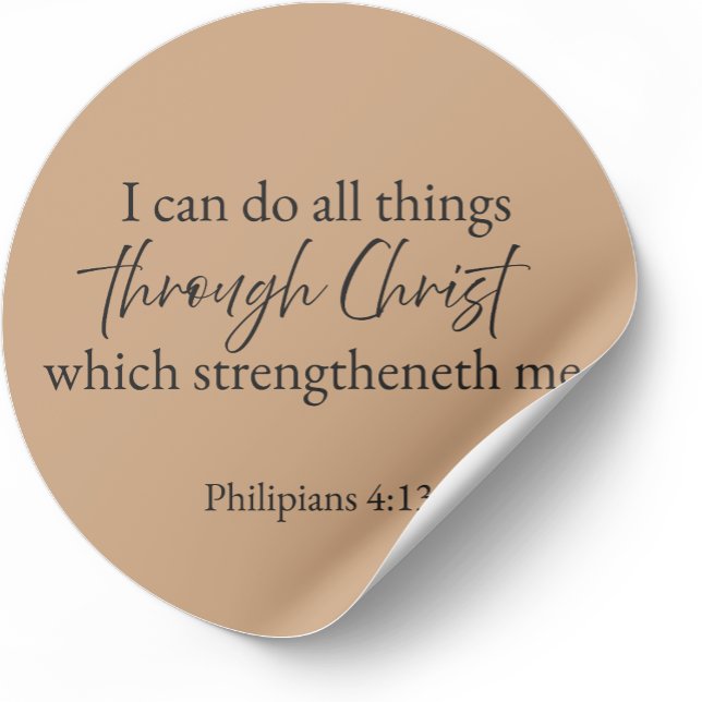 Philippians 4:13 Christian Faith Sticker – Warm  (Creator Uploaded)