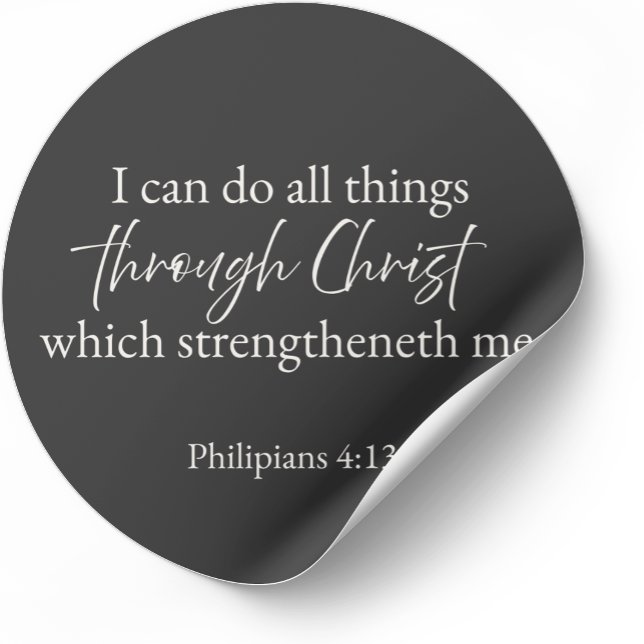 Philippians 4:13 Christian Sticker (Minimalist Bible verse sticker — Philippians 4:13)