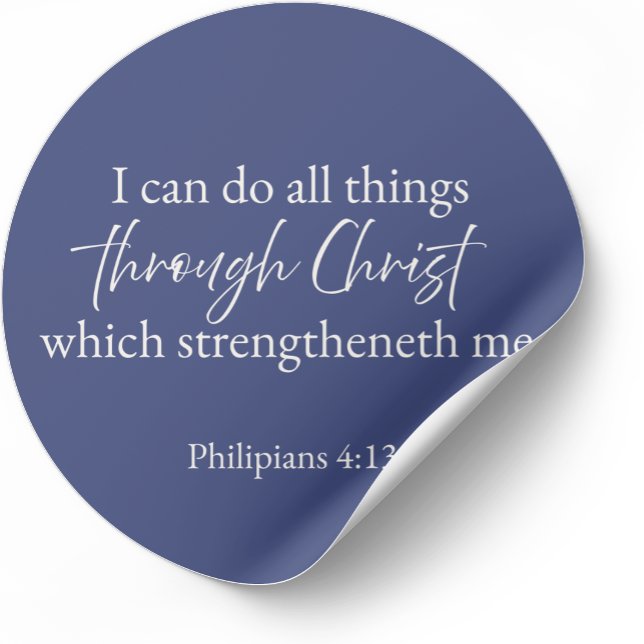Philippians 4:13 Christian Sticker | Minimalist (Minimalist Bible verse sticker — Philippians 4:13)