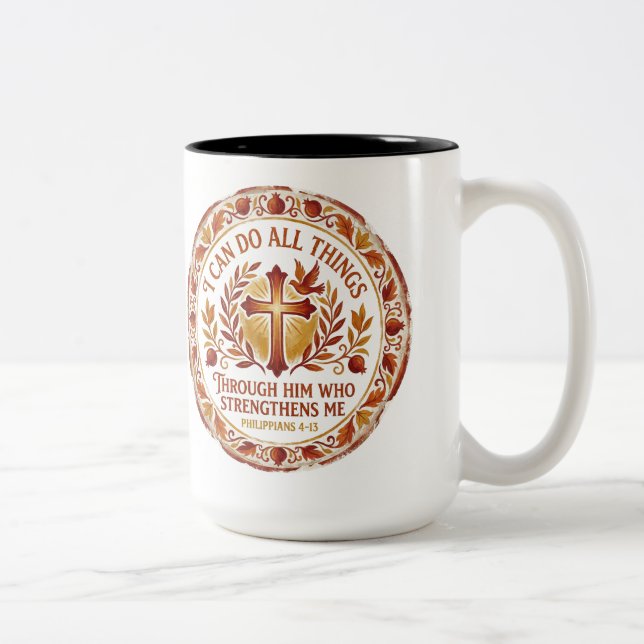 Philippians 4:13 Coffee Mug Christian Bible Verse  (Right)