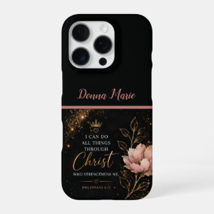 Philippians 4:13 Floral Christian iPhone 16 Pro Case