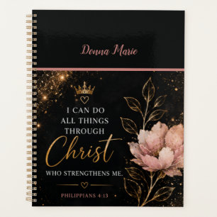 Philippians 4:13 Floral Christian Planner