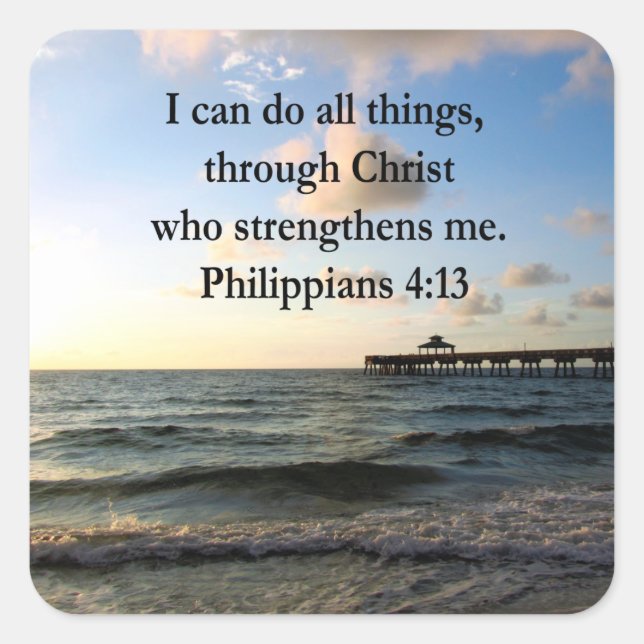 PHILIPPIANS 4:13 HOPE SQUARE STICKER (Front)