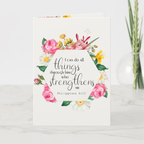 Philippians 413 I can do all Bible Verse Greeting Card