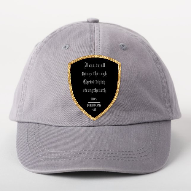 Philippians 4:13 I Can Do All Things Gold Patch (On Headwear)