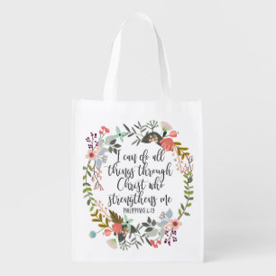 Philippians 4:13 I can do all things Grocery Bag