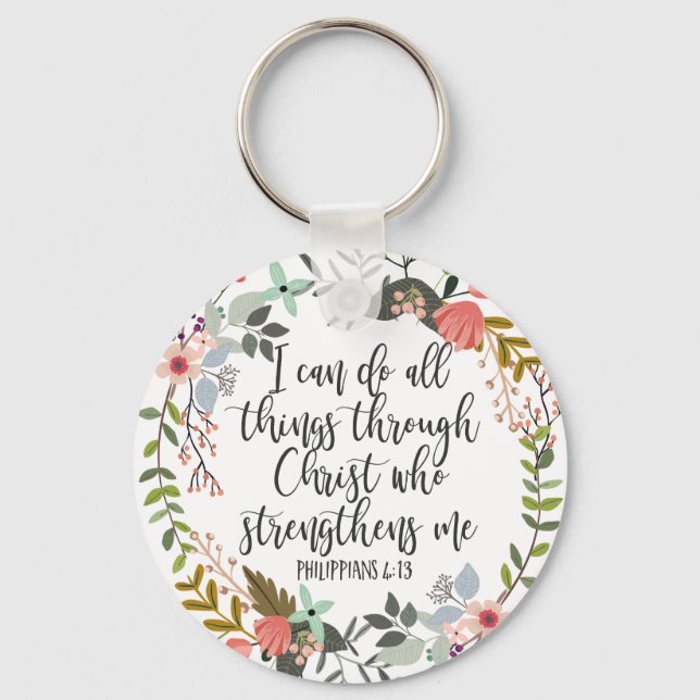Philippians 4:13 I can do all things Keychain (Front)