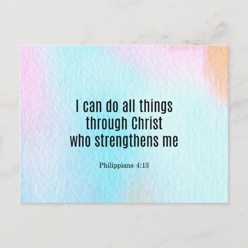 Philippians 413 I can do all things Postcard