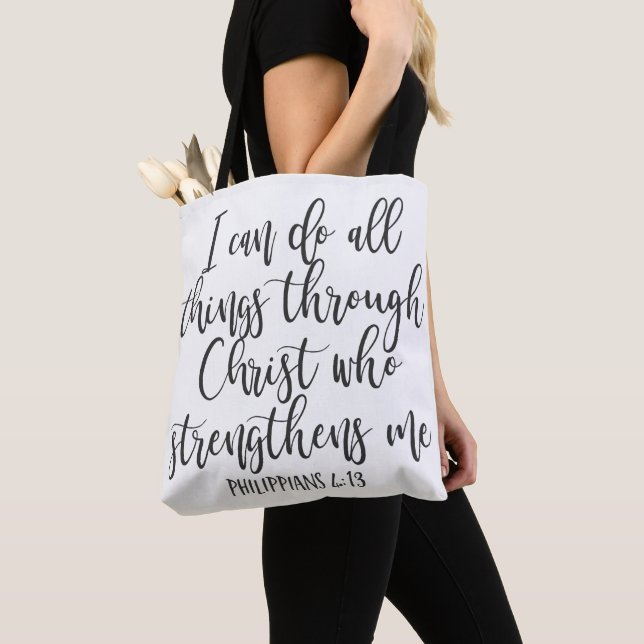 Philippians 4:13 I can do all things Poster Tote Bag (Close Up)