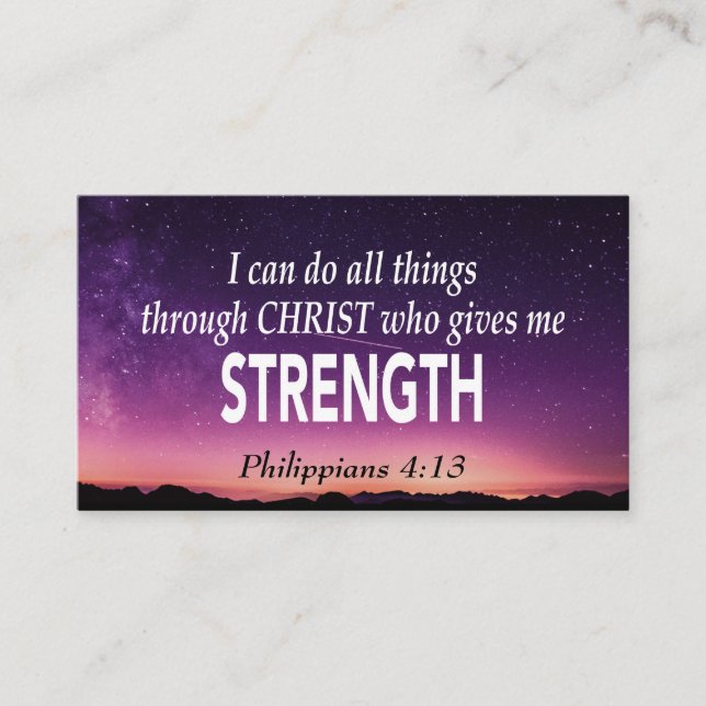 Philippians 4:13 | I CAN DO ALL THINGS | Scripture Business Card (Front)