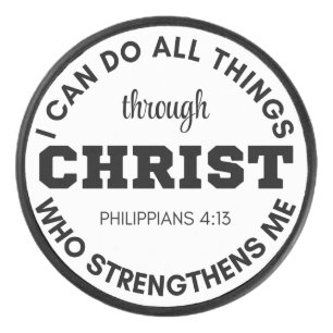 Philippians 4:13 I can do all things Scripture Hockey Puck