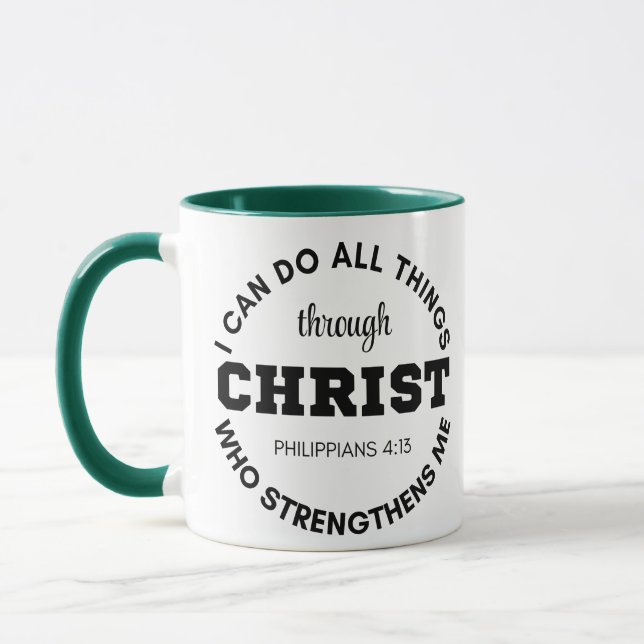 Philippians 4:13 I can do all things Scripture Mug (Left)