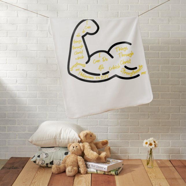 Philippians 4:13 KJV Bible Verse Baby Blanket (In Situ)