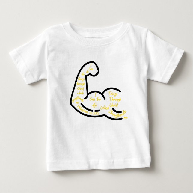Philippians 4:13 KJV Bible Verse Baby T-Shirt (Front)