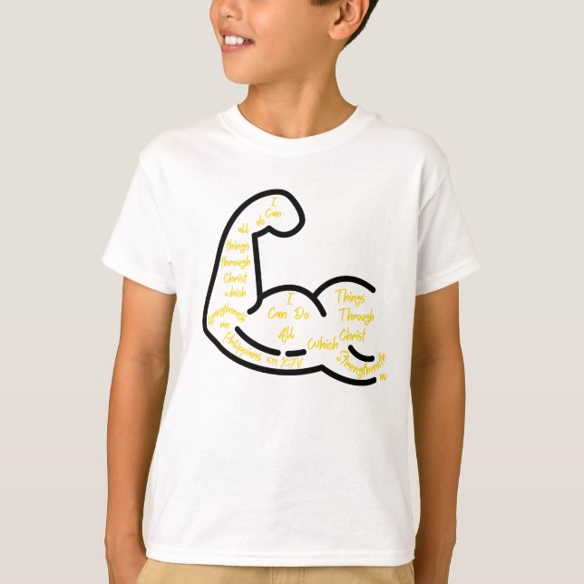 Philippians 4:13 KJV Bible Verse Boy's T-Shirt (Front)