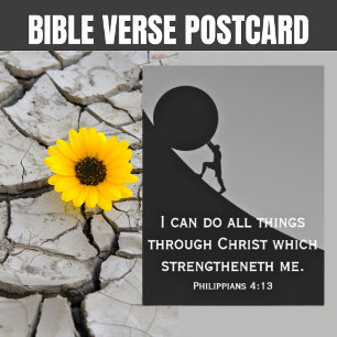 Philippians 4:13 KJV Bible Verse Christian Postcard